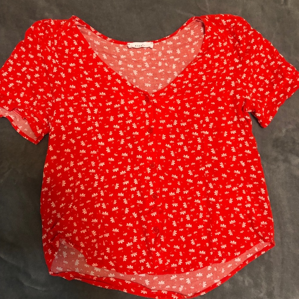 Adorable button down red shirt